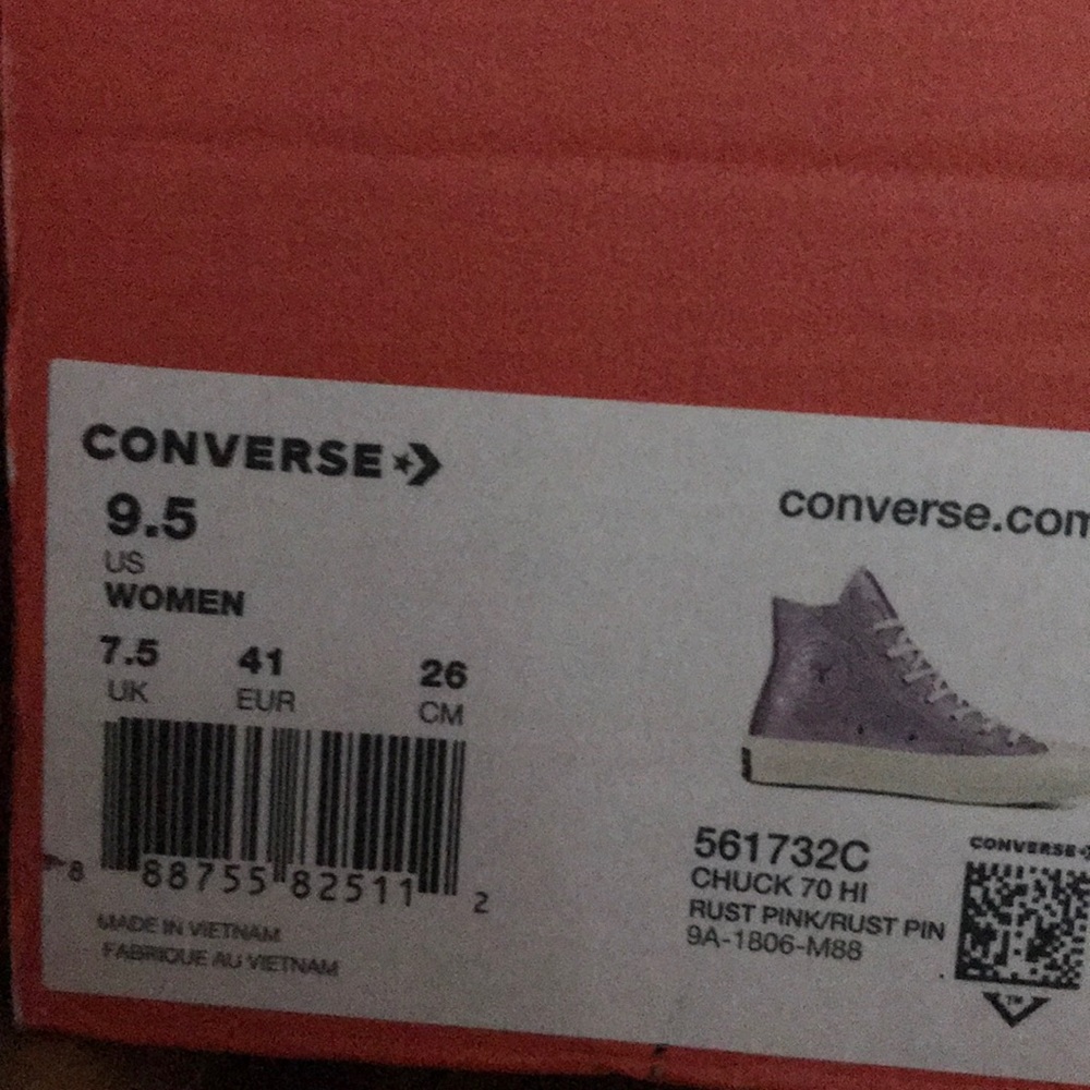 Converse 🔥SALE!🔥 Chuck 70 Leather HI Rust Pink AUTHENTIC Womens Size 7 561732C - Picture 8 of 8